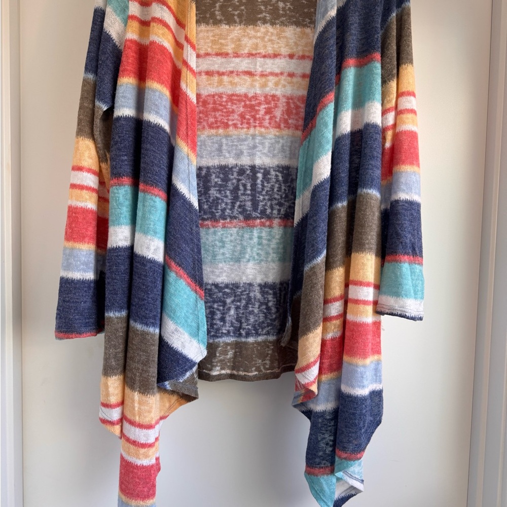 Colorful Striped Open Beach Cardigan